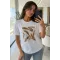 Kadın Kuş Tüyü Baskılı Tshirt