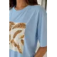 Kadın Kuş Tüyü Baskılı Tshirt