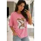 Kadın Kuş Tüyü Baskılı Tshirt