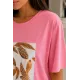 Kadın Kuş Tüyü Baskılı Tshirt