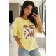 Kadın Kuş Tüyü Baskılı Tshirt
