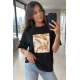 Kadın Kuş Tüyü Baskılı Tshirt