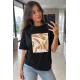 Kadın Kuş Tüyü Baskılı Tshirt
