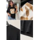 Kadın Kuş Tüyü Baskılı Tshirt