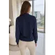 Kadın Kolları Kumaş Önü Desenli Bluz
