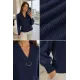 Kadın Kolları Kumaş Önü Desenli Bluz