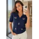 Kadın Çiçek Nakışlı Bluz