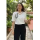 Kadın Yaka Flar Detaylı İkili Takım