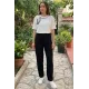 Kadın Yaka Flar Detaylı İkili Takım