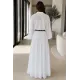 Kadın Gömlek Etek Kemerli Takım