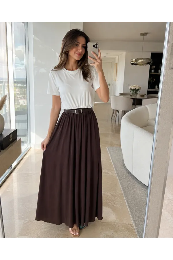 Kadın Kemer Detaylı Elbise