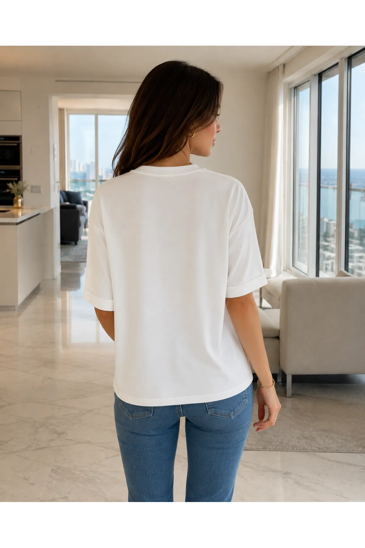 Kadın Yandan Yırtmaçlı Tshirt