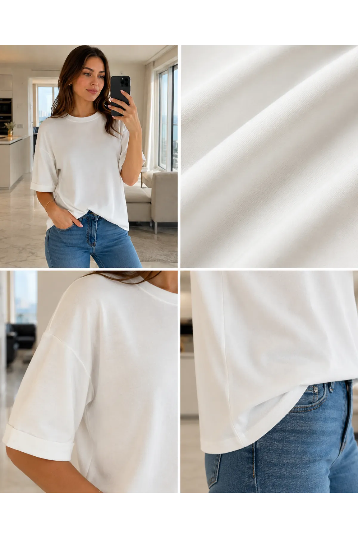 Kadın Yandan Yırtmaçlı Tshirt