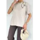 Kadın Yaka Flarlı Kemerli Tişört
