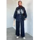 Kadın Dantel Ve Jean Garnili İkili Takım