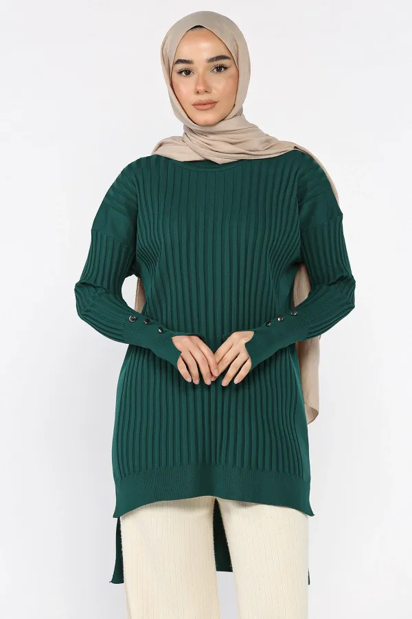Kadın Ön Kısa Arka Uzun Polyester Tunik