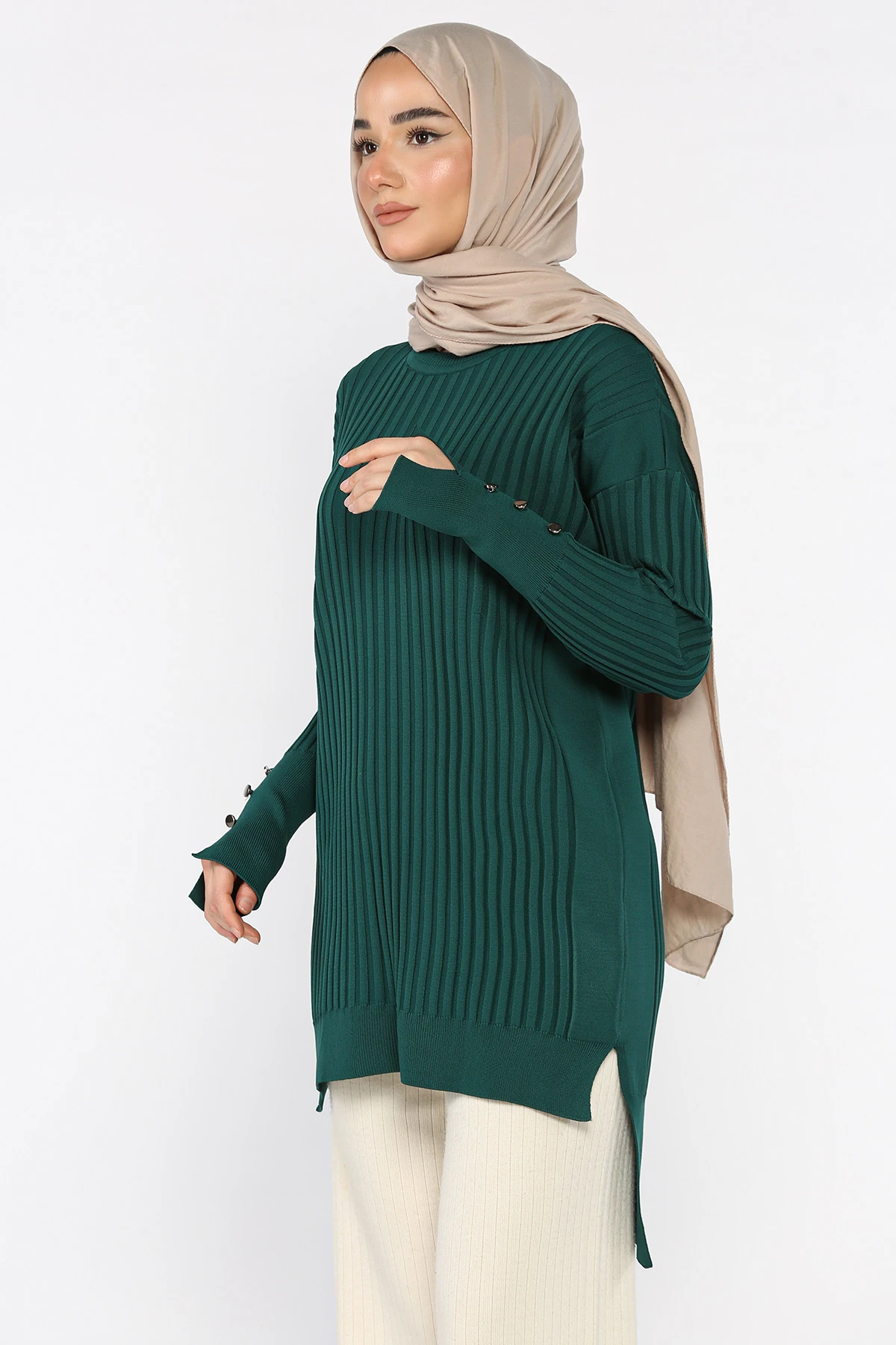 Kadın Ön Kısa Arka Uzun Polyester Tunik