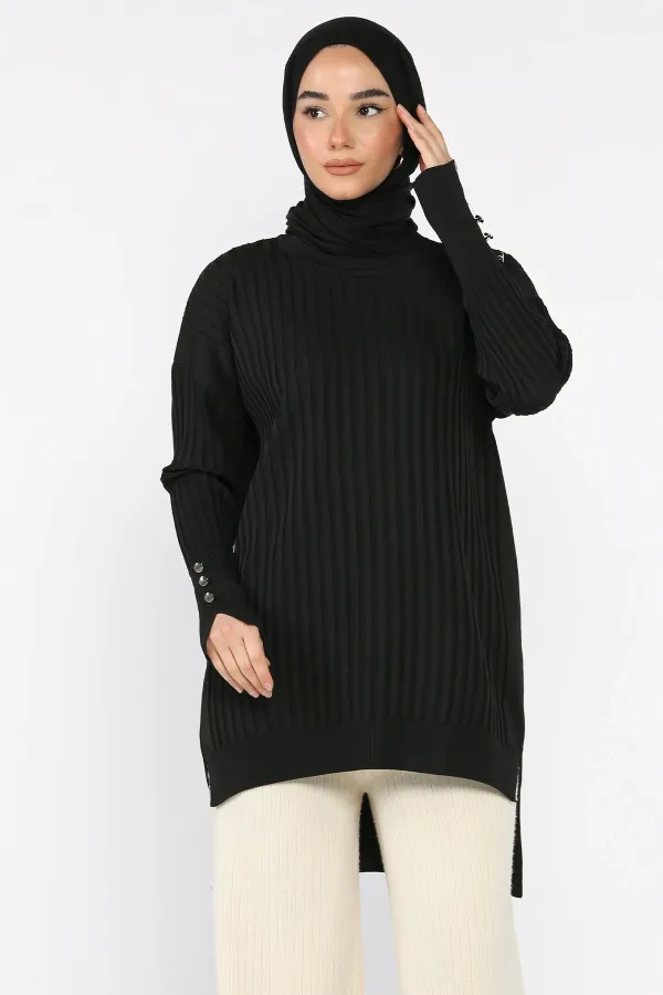 Kadın Ön Kısa Arka Uzun Polyester Tunik