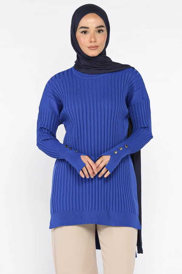 Kadın Ön Kısa Arka Uzun Polyester Tunik