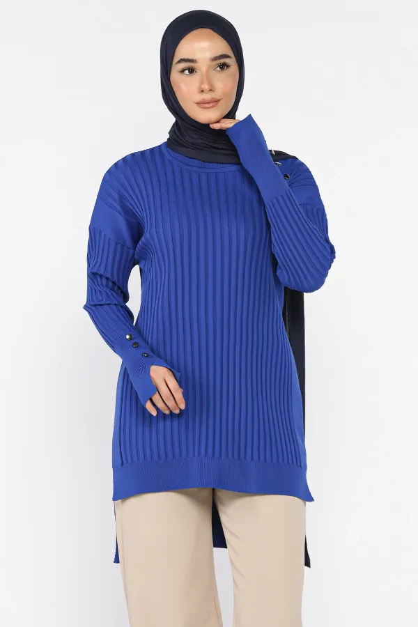 Kadın Ön Kısa Arka Uzun Polyester Tunik