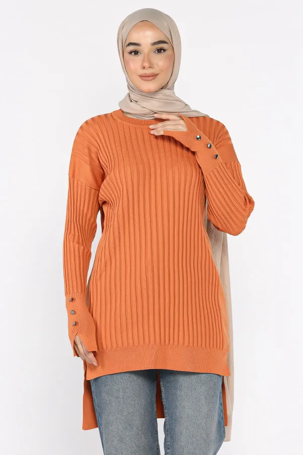 Kadın Ön Kısa Arka Uzun Polyester Tunik