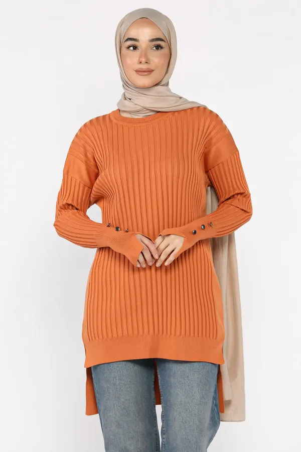 Kadın Ön Kısa Arka Uzun Polyester Tunik
