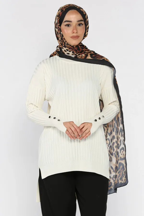 Kadın Ön Kısa Arka Uzun Polyester Tunik