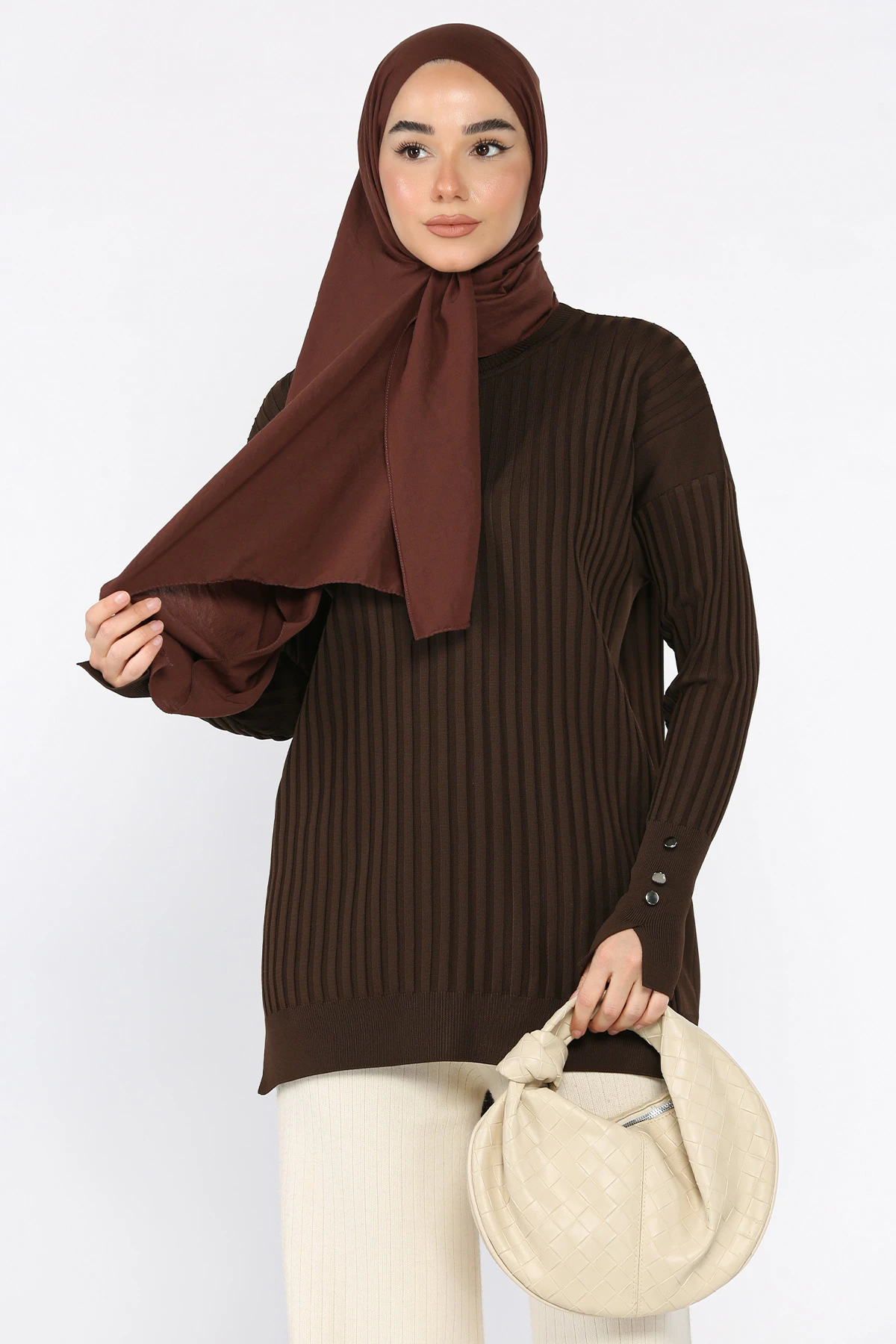 Kadın Ön Kısa Arka Uzun Polyester Tunik