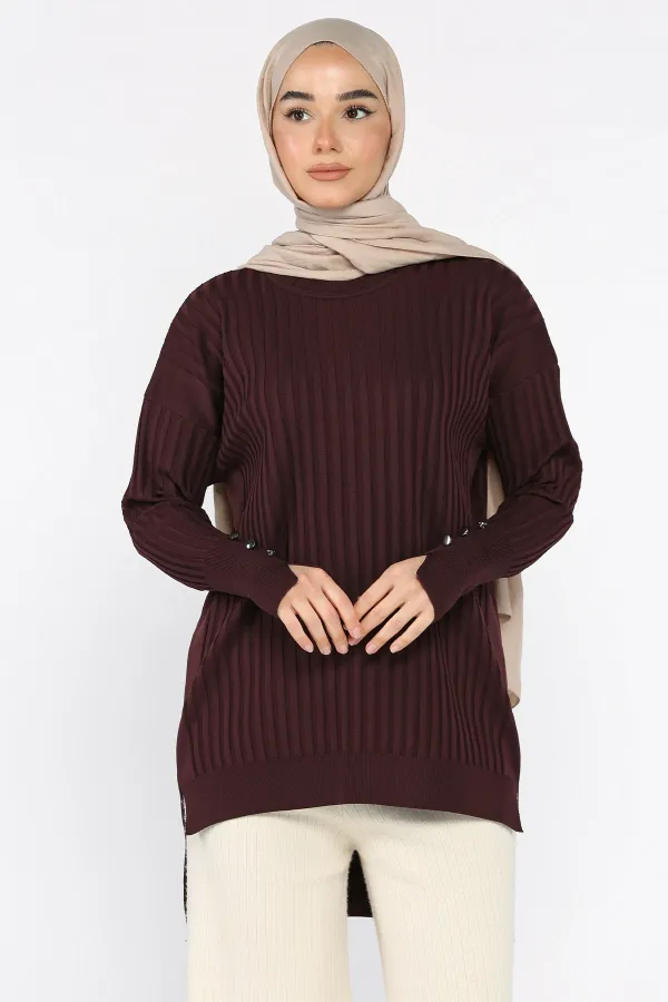 Kadın Ön Kısa Arka Uzun Polyester Tunik