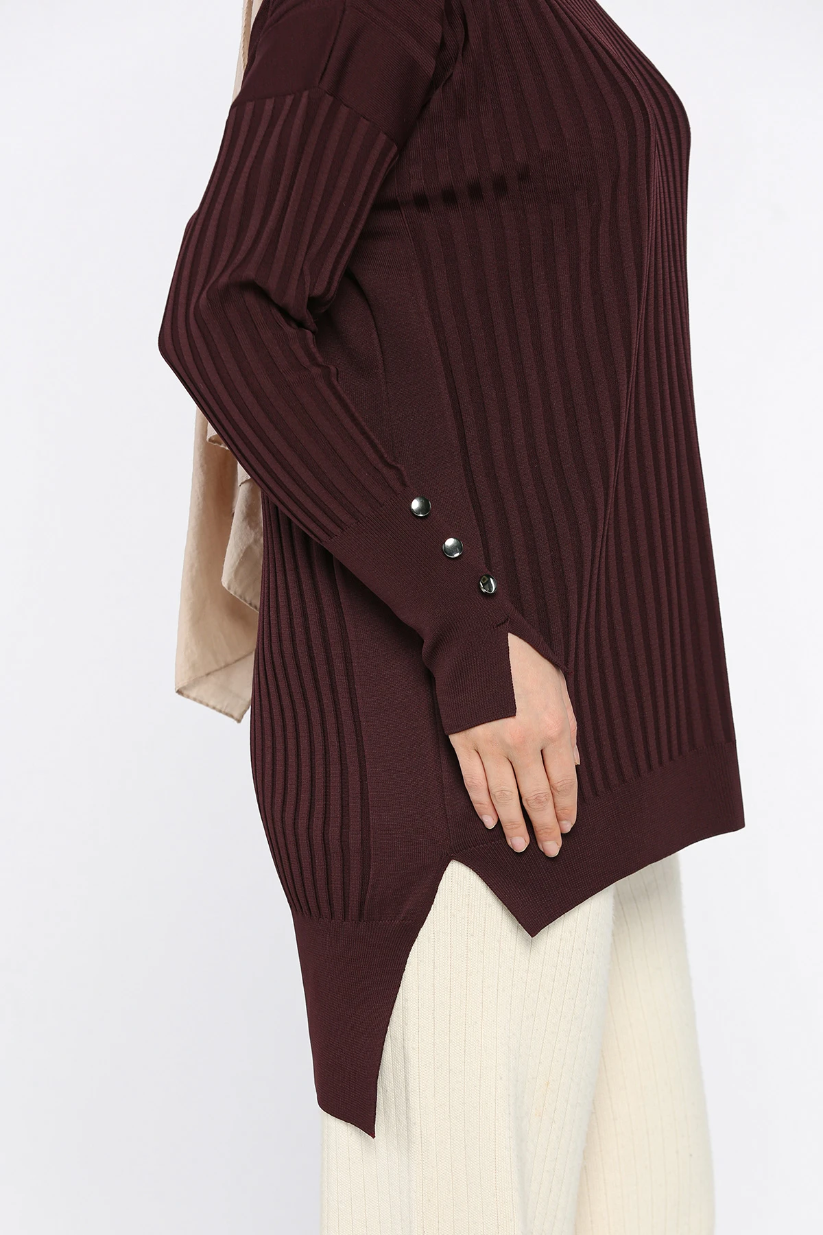 Kadın Ön Kısa Arka Uzun Polyester Tunik