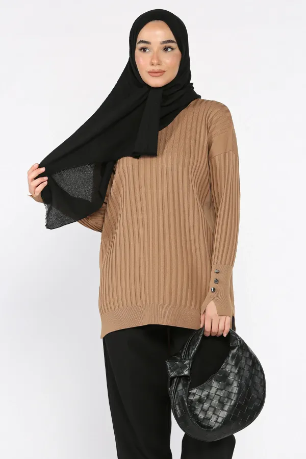 Kadın Ön Kısa Arka Uzun Polyester Tunik