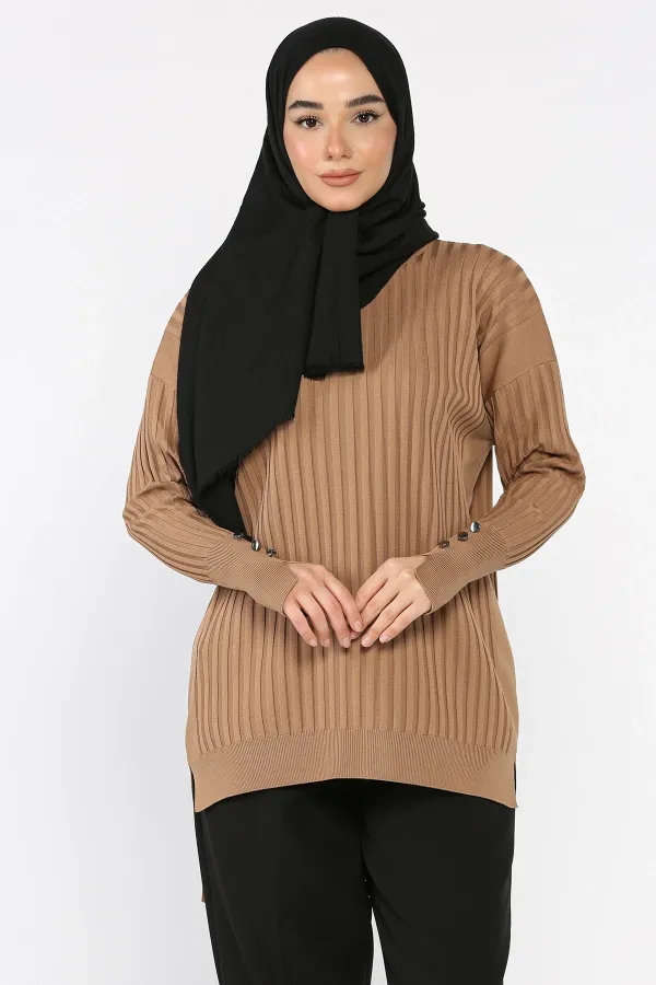 Kadın Ön Kısa Arka Uzun Polyester Tunik