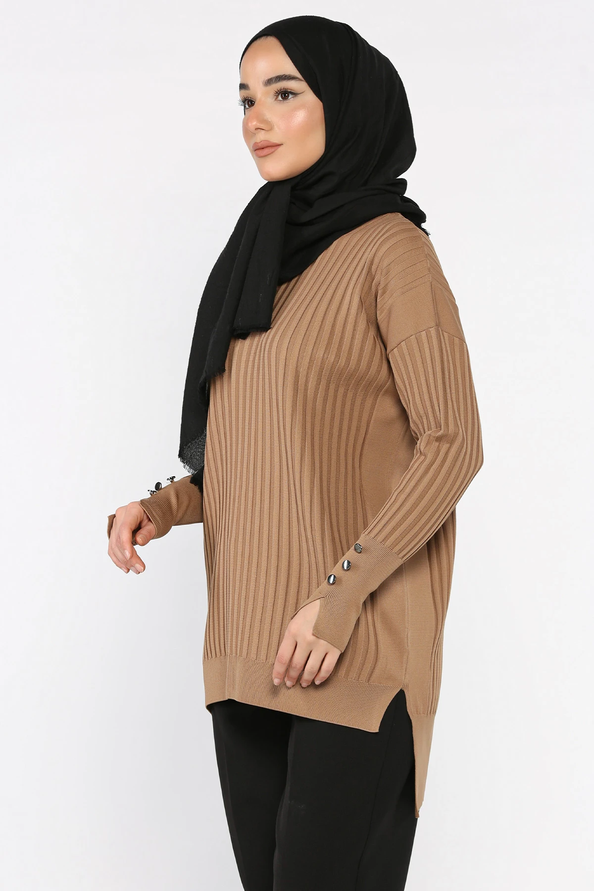 Kadın Ön Kısa Arka Uzun Polyester Tunik
