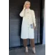 Kadın Yumuş Iplik Düğmeli Uzun Ceket