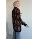 Kadın Baklava Desen Simli Simit Yaka Tunik