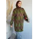 Kadın Baklava Desen Simli Simit Yaka Tunik