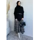 Kadın Boğaz Yaka Asimetrik Kesim Bluz