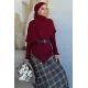 Kadın Boğaz Yaka Asimetrik Kesim Bluz