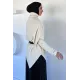 Kadın Boğaz Yaka Asimetrik Kesim Bluz