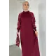 Kadın Kolu Nakışlı Uzun Elbise