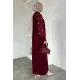Kadın Kolu Nakışlı Uzun Elbise