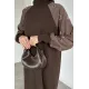 Kadın Kolu Nakışlı Uzun Elbise