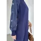 Kadın Kolu Nakışlı Uzun Elbise