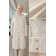 Kadın Gül Nakışlı Düğmeli Uzun Ceket