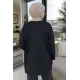 Kadın Gül Nakışlı Düğmeli Uzun Ceket