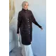 Kadın Yumuş İplik Düğmeli Uzun Ceket