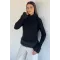 Kadın Yaka ve Bilek Ucu Pelüş Detaylı Bluz