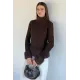 Kadın Yaka ve Bilek Ucu Pelüş Detaylı Bluz