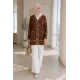Kadın Düğmeli Çift Cepli Uzun Ceket