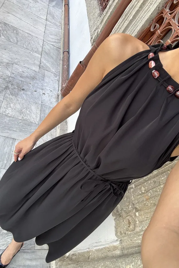 KADIN BOYUN BAĞLAMALI ELBİSE